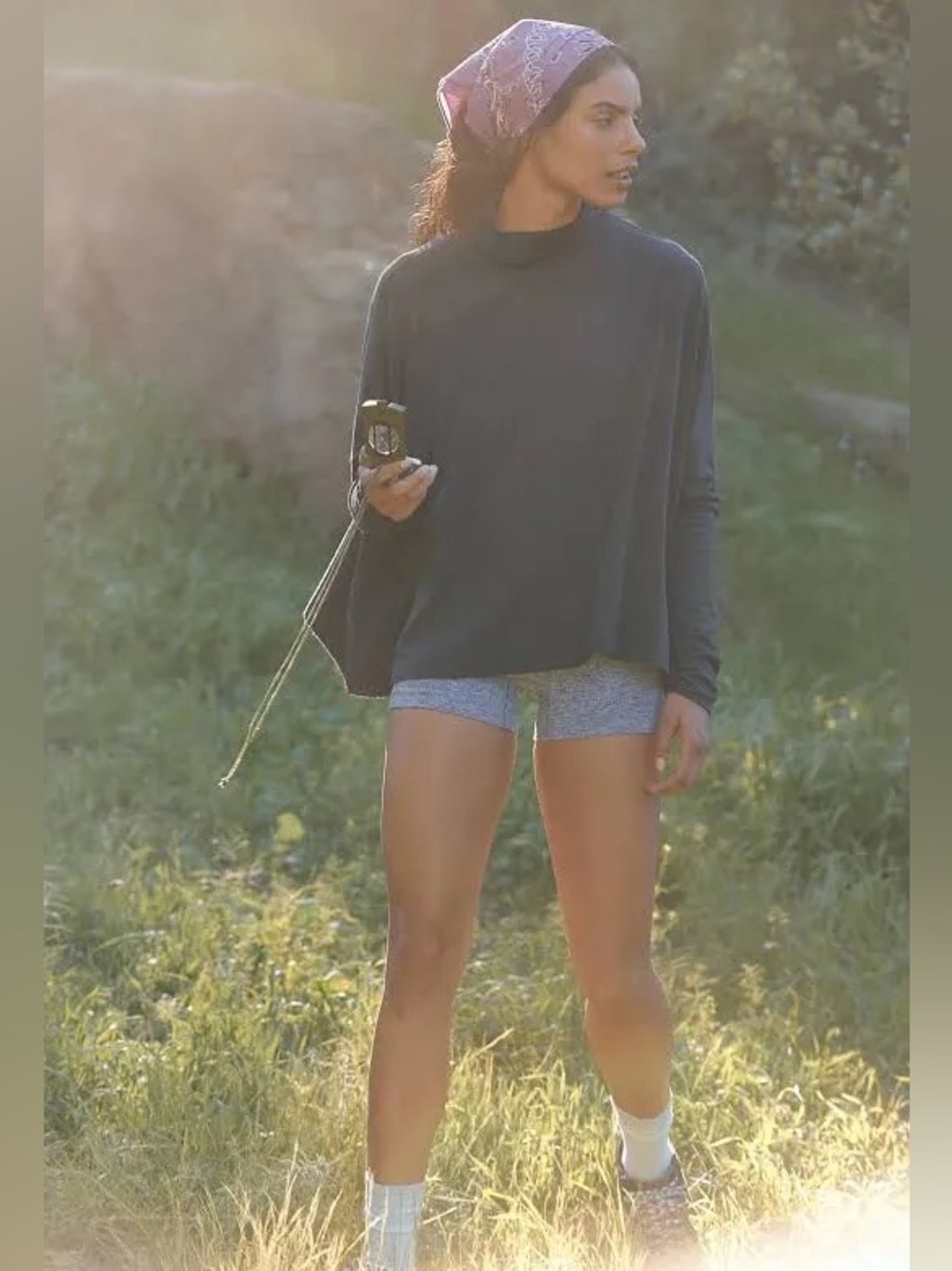 NWT new medium free people movement flow tencel wool layer top flowy black - Picture 16 of 17